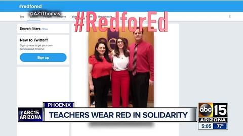 Valley teachers wear red for solidarity as demand for higher pay