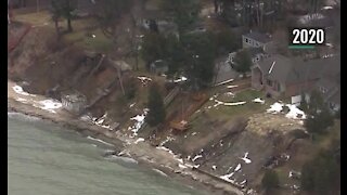 Great Lakes shorelines still eroding 1-2 feet per year despite lower water levels