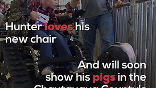 Cerebral Palsy Boy Gets Donated Chair to Show Hogs