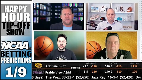College Basketball Picks, Predictions and Odds | Happy Hour Tip-Off Show for January 9
