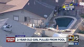 Two-year-old girl breathing on her own after being pulled from a pool