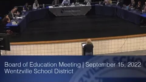 Jen Olson Addressing the Wentzville Board of Education - 09/15/22 - WIN Time and Raptor System
