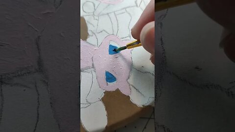 Painting Mew on my Custom Pokemon Skateboard Deck #shorts