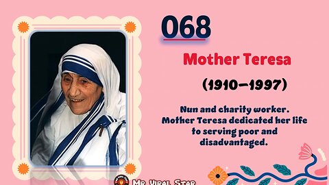 Mother Teresa (1910–1997)| TOP 150 Women That CHANGED THE WORLD | Short Biography