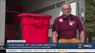 Disposing of vaccine needles safety