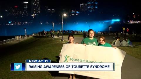 Niagara Falls blue for Tourette Syndrome