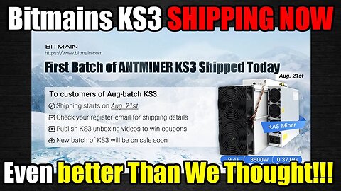 Here We GOOOO - Bitmain Starts Shipping The KS3 Kaspa Miner