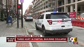 Three hurt in partial building collapse