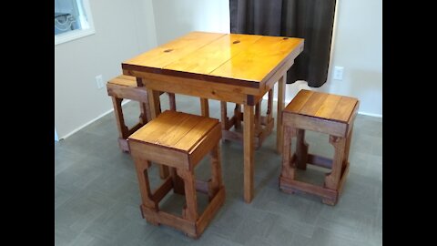 Repurposed DIY Wood Table & Pallet Chairs - Shoe Rack - Storage Chest - Antique Table Refinished