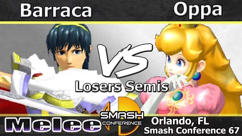 Barraca (Marth) vs. Oppa (Peach) - Melee Losers Semis - SC:67