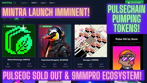 Pulsechain Pumping Tokens! Mintra Launch Imminent! PulseOG Sold Out & 9MMPro Ecosystem!