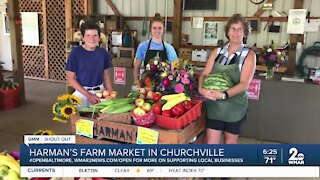 Harman's Farm Market in Churchville says "We're Open Baltimore!"