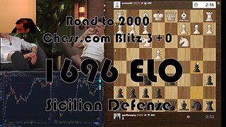 Road to 2000 #136 - 1696 ELO - Chess.com Blitz 3+0 - Sicilian Defense