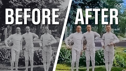 How fencing looked 100 years ago 🤺 | Paris 1924 recoloured by Alibaba AI cloud technology