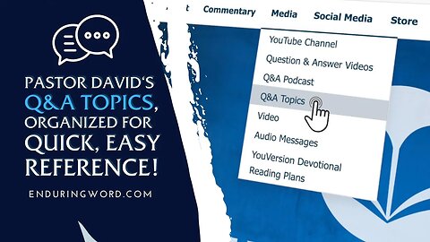 Have a question for Pastor David? New "Q&A Topics" feature!
