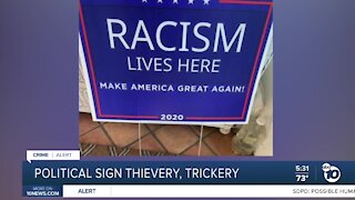 Political sign thievery, trickery in San Diego yards