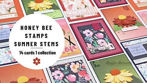 Honey Bee Stamps | Summer Stems | 14 cards 1 collection