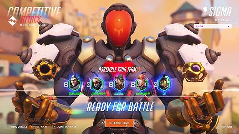 Overwatch 2 - Sigma - 28-6 (Competitive - Role Queue) PC