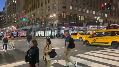 NYC 4k Walk Night Manhattan Grand Central Terminal Walking tour