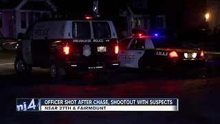 Officer shot after chase, shootout with suspects