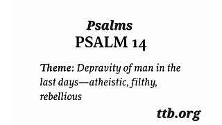 Psalm Chapter 14 (Bible Study)