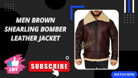 MEN'S DARK BROWN || AVIATOR SHEARLING BOMBER || LEATHER JACKET