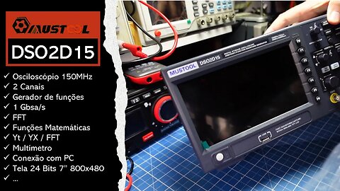 Mustool DSO2D15 - Melhor opção em osciloscópios de entrada - super completo e preciso - 150MHz