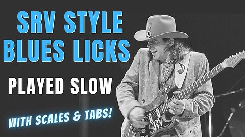 EZ Stevie Ray Vaughn inspired guitar Licks with SCALES & TABS played Slow