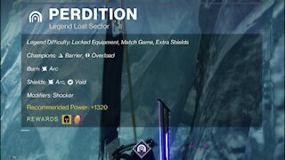 Destiny 2 Legend Lost Sector: Perdition 11-8-21