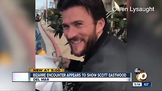 Bizarre encounter appears to show Scott Eastwood taking down sign