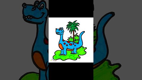 Drawing and Coloring a Dinosaur for Kids & Toddlers | Ariu Land