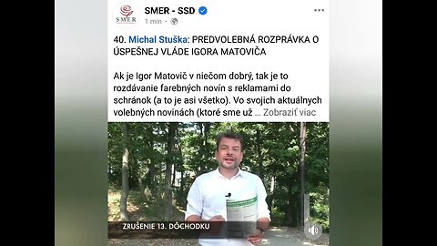 PREDVOLEBNÁ ROZPRÁVKA O ÚSPEŠNEJ VLÁDE IGORA MATOVIČA | 19.9.2023