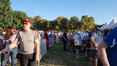 wow. Check out how long this line is in Las Vegas for President Trump and it's not even 7am.