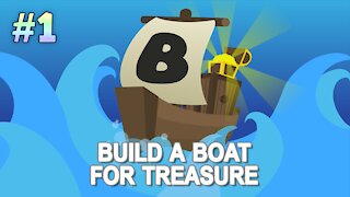 Build A Boat For Treasure Roblox Gameplay #1 - building the first boat and opening the chests