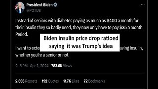 Biden’s insulin price drop ratioed with comments crediting Trump