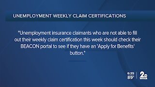 Unemployment insurance claimants experiencing issues filing weekly claim