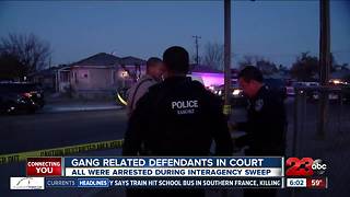 Gang related defendants in court