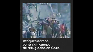 Ataques aéreos israelíes devastan un campo de refugiados en Gaza