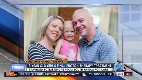 Young girl battling cancer at UMD proton center