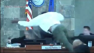 Whoa. Convicted Criminal Leaps Over Bench, Violently Attacks Vegas Judge