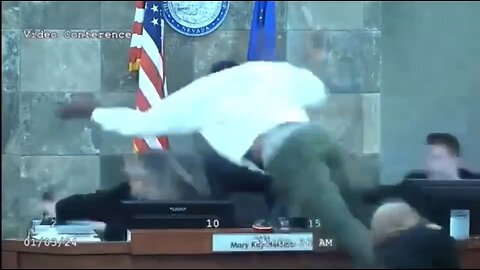 Whoa. Convicted Criminal Leaps Over Bench, Violently Attacks Vegas Judge