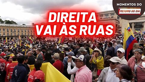 Direita protesta contra governo de Gustavo Petro | Momentos do Resumo do dia