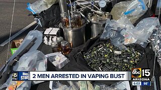 Two men arrested in vaping and weapons bust