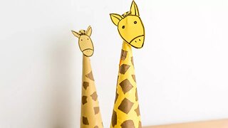Paper craft for kids: Making giraffe-Art and Craft Ideas by CraftiKids