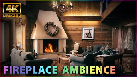 The Cozy Cabin Fireplace Ambience [4K] 10 HOURS