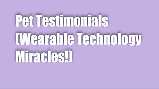 Pet Testimonials (Wearable Technology Miracles!)