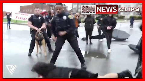 (CENSORED) A BRAVE PITTSBURGH POLICE OFFICER LAYS OUT A BLM PROTESTER THAT RESISTED ARREST [#6188]
