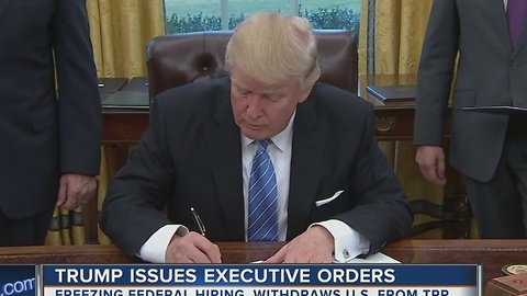 President Trump signs executive order formally withdrawing from Trans-Pacific Partnership deal