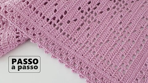 Tapete de crochê simples e fácil | Série Clássicos do CROCHÊ FILÉ - 006 Floral Musgo