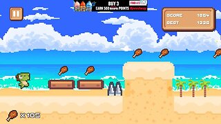 Pixel Dino: Summer Run - Android Gameplay [3+ Mins, 1080p30fps]